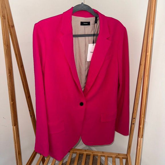 Theory Jackets & Blazers - THEORY Magenta Admiral Crepe Staple Blazer (NWT) New With Tags